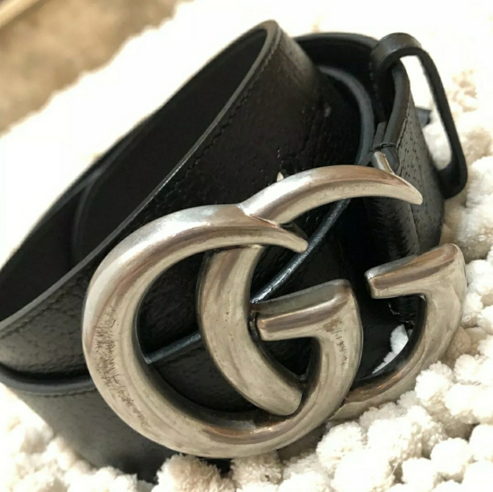 100% authentic Gucci gg belt, silver buckle 85-34
